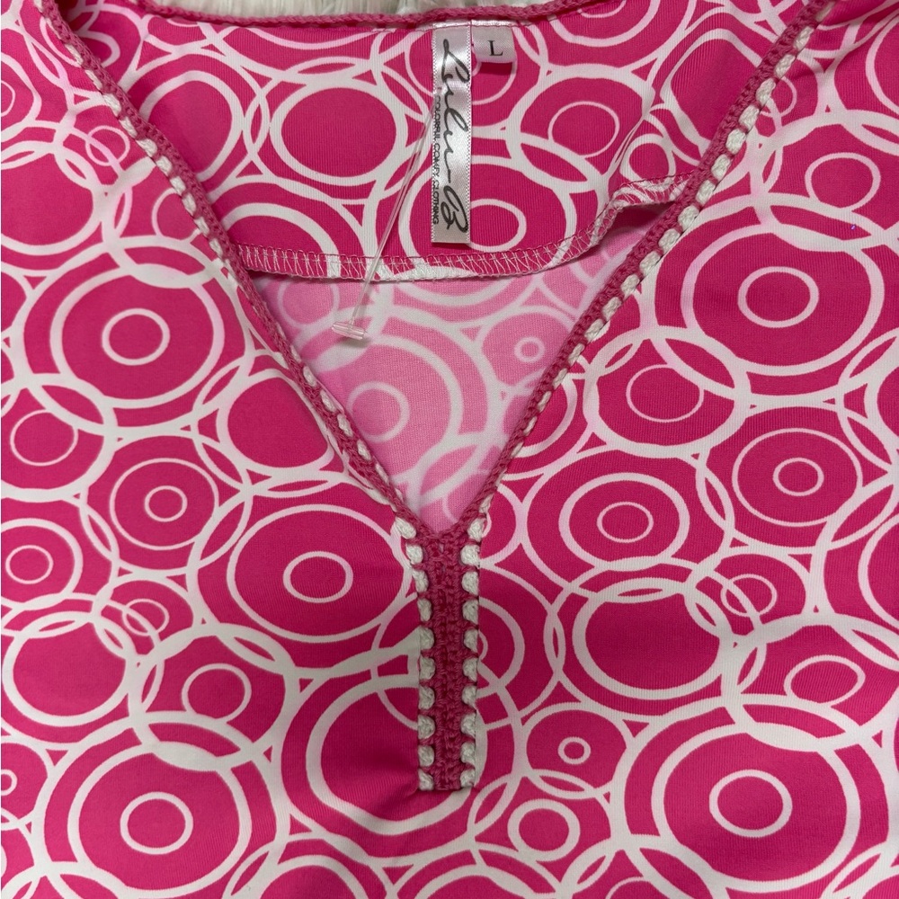 Lulu-B Fuchsia Circle Print Mini Dress - Picture 3 of 9